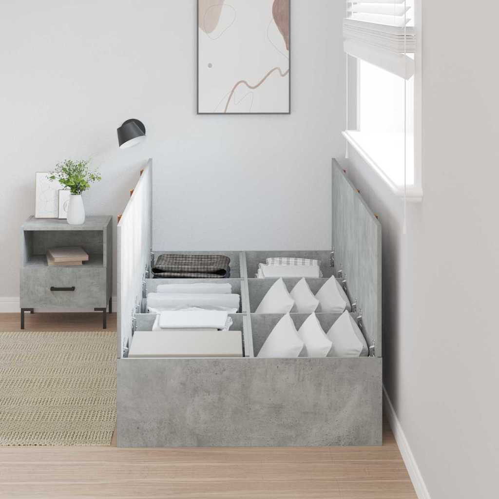 Krevet s ladicama Betonski sivi 80 x 200 cm Konstruirano drvo