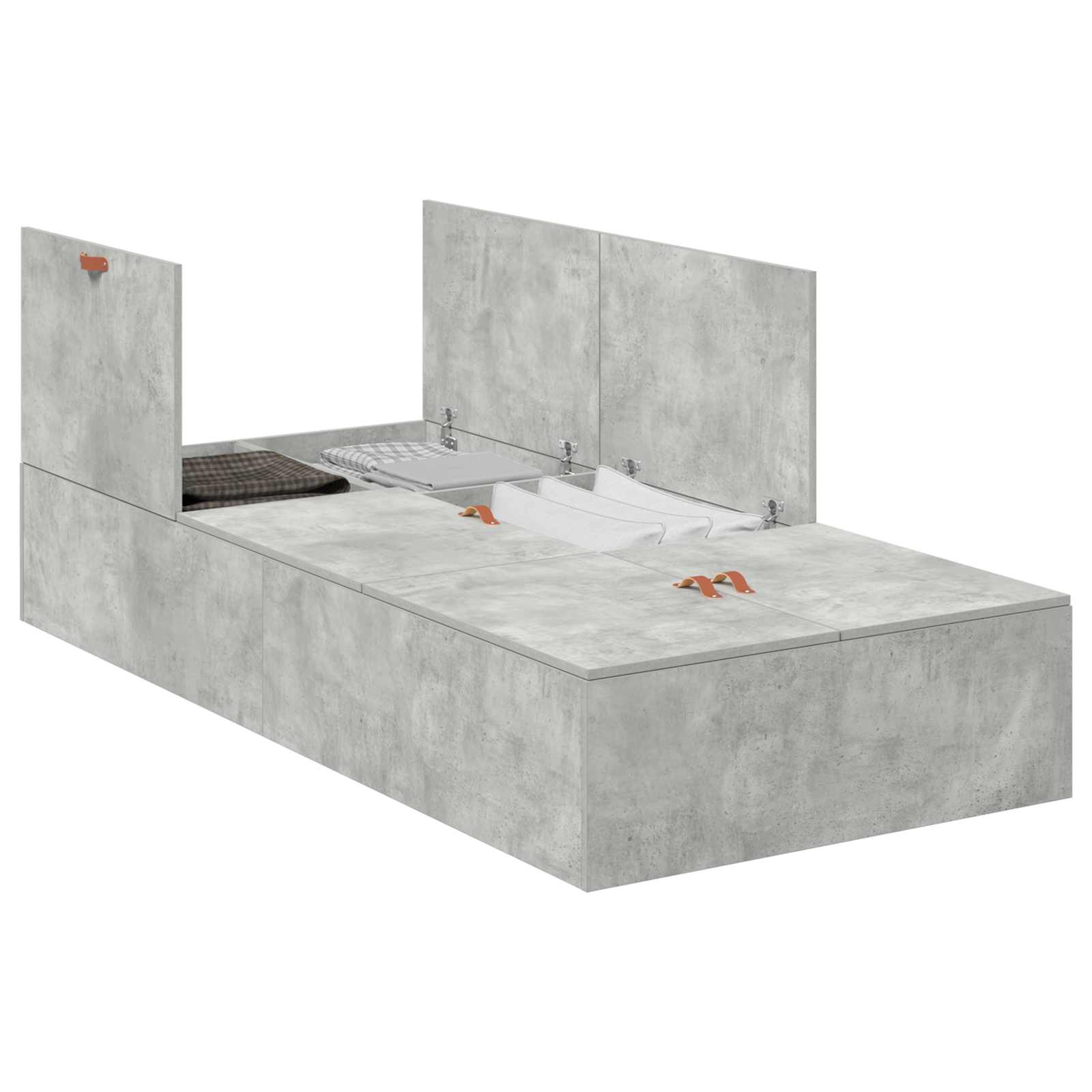 Krevet s ladicama Betonski sivi 80 x 200 cm Konstruirano drvo