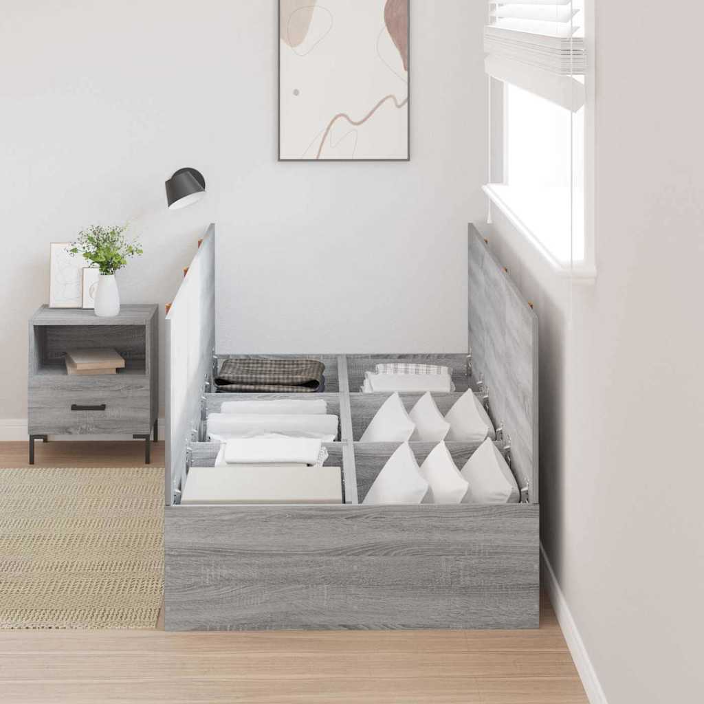 Krevet s ladicama Siva Sonoma 80 x 200 cm Konstruirano drvo