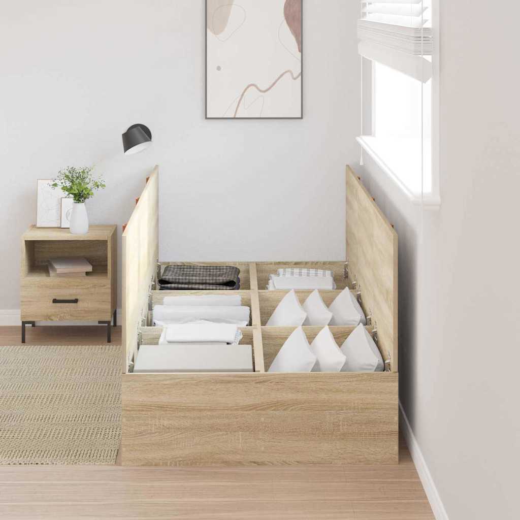 Krevet s ladicama Sonoma hrast 90 x 200 cm Konstruirano drvo
