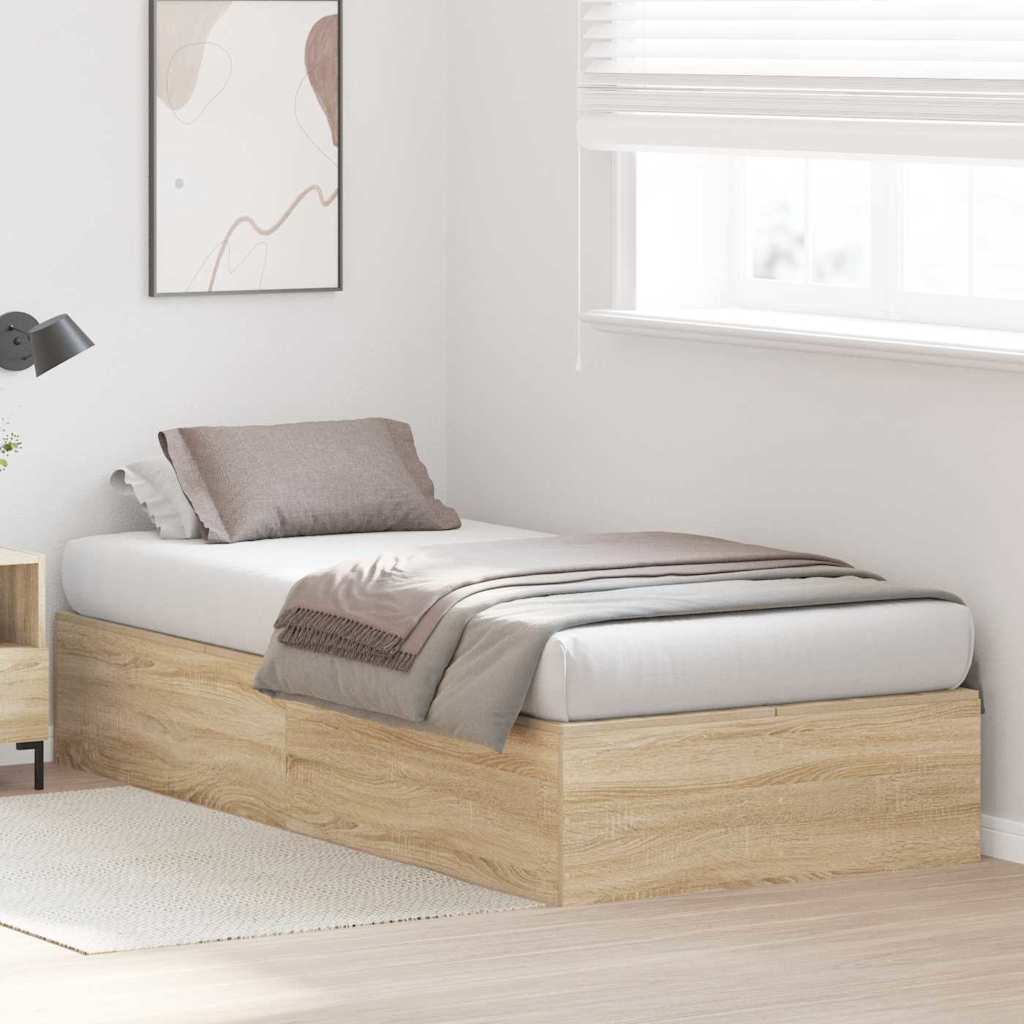 Krevet s ladicama Sonoma hrast 90 x 200 cm Konstruirano drvo