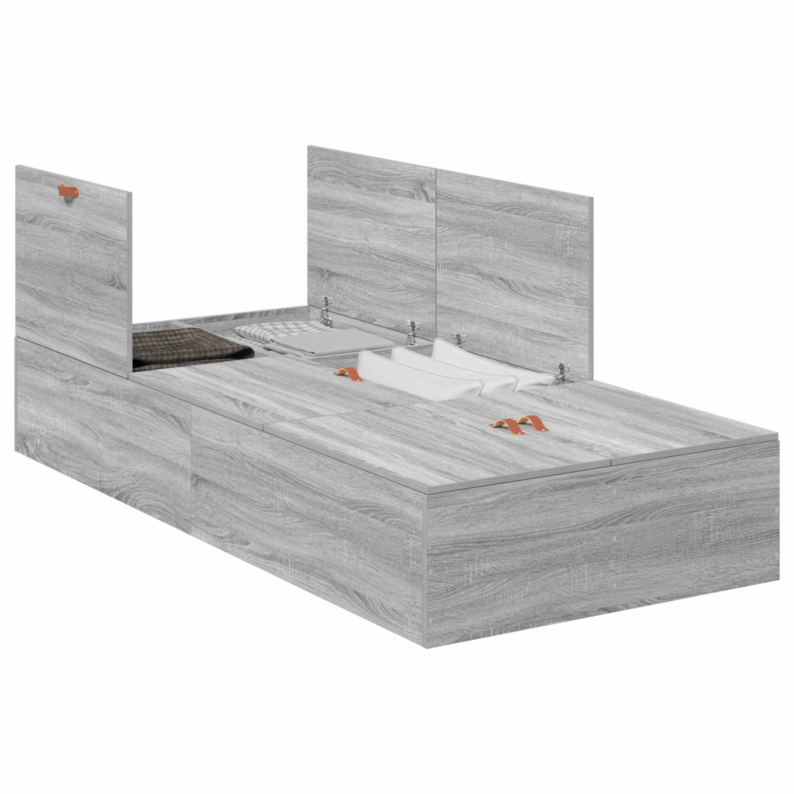 Krevet s ladicama Siva Sonoma 90 x 200 cm Konstruirano drvo