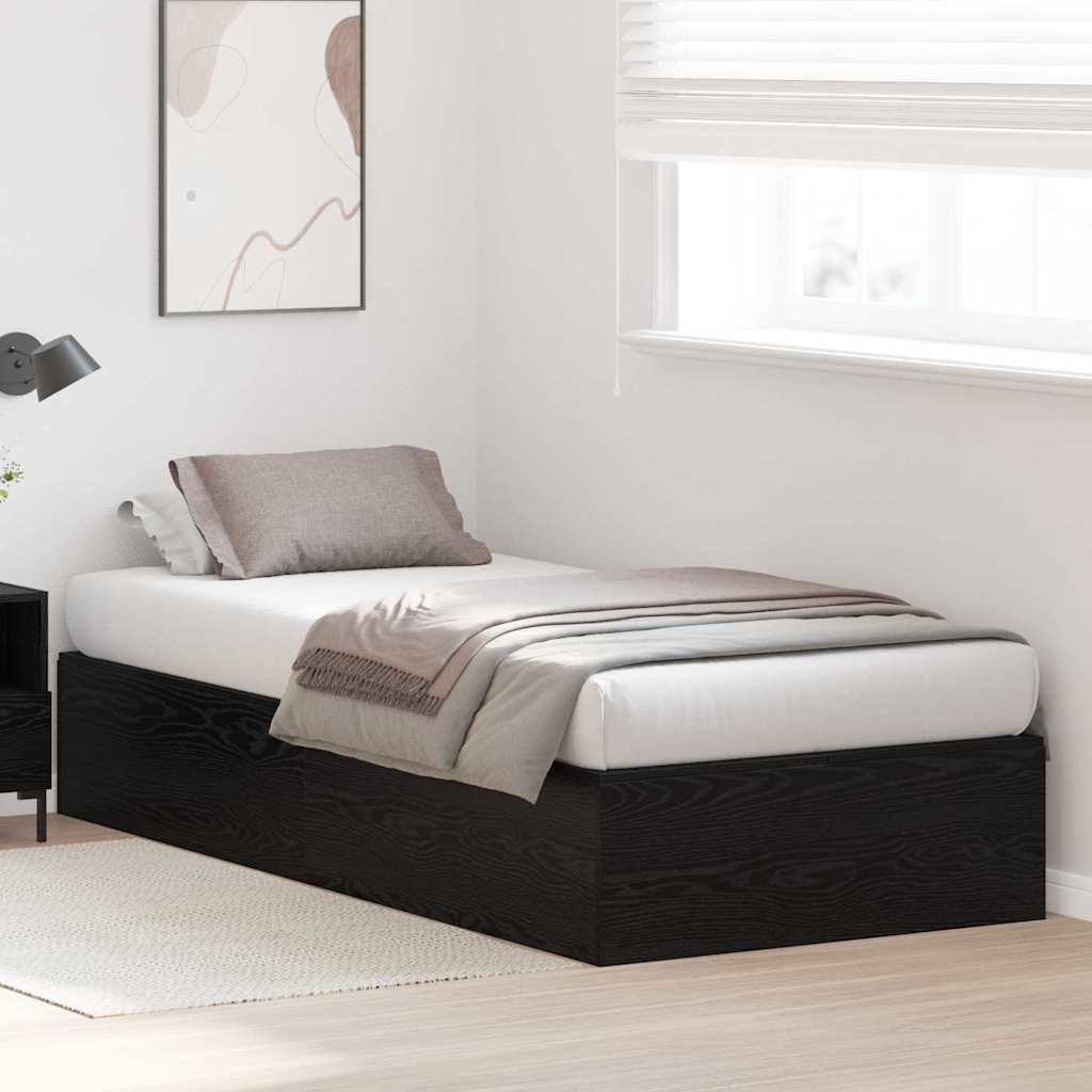 Krevet s ladicama Crni hrast 100 x 200 cm Konstruirano drvo
