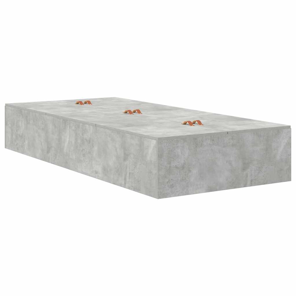 Krevet s ladicama Betonski sivi 100 x 200 cm Konstruirano drvo
