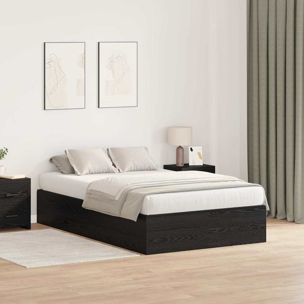 Krevet s ladicama Crni hrast 120 x 200 cm Konstruirano drvo