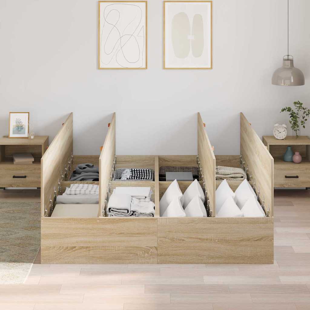 Krevet s ladicama Sonoma hrast 140 x 200 cm Konstruirano drvo