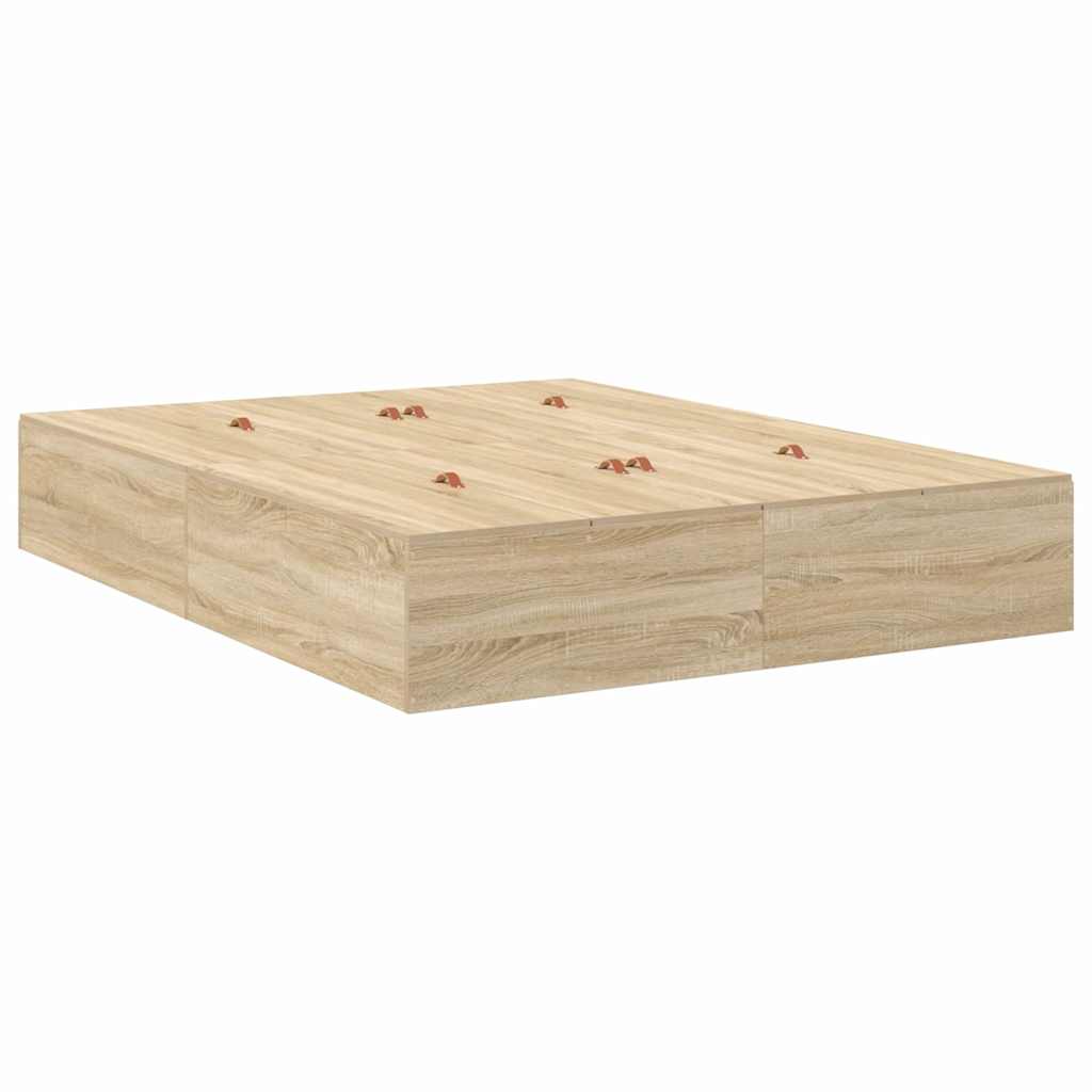 Krevet s ladicama Sonoma hrast 140 x 200 cm Konstruirano drvo
