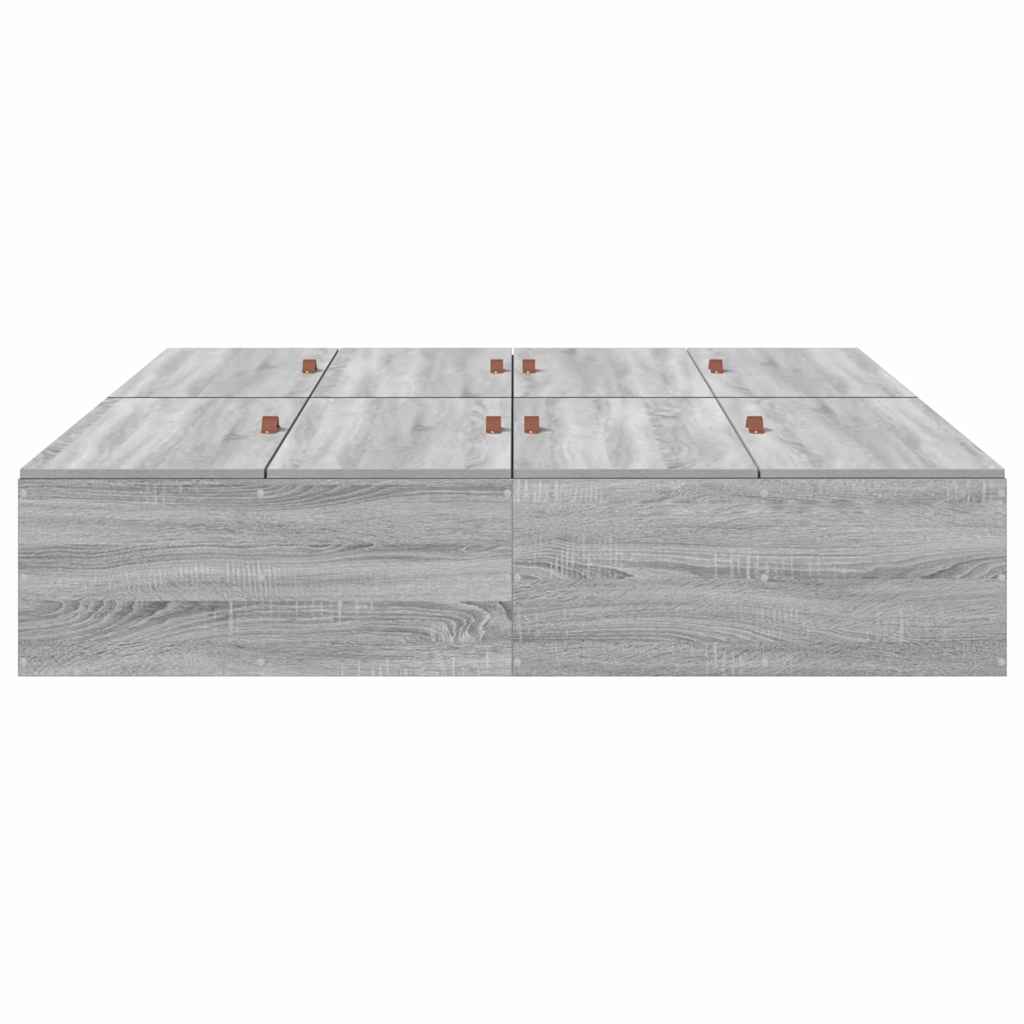 Krevet s ladicama Siva Sonoma 140 x 200 cm Konstruirano drvo