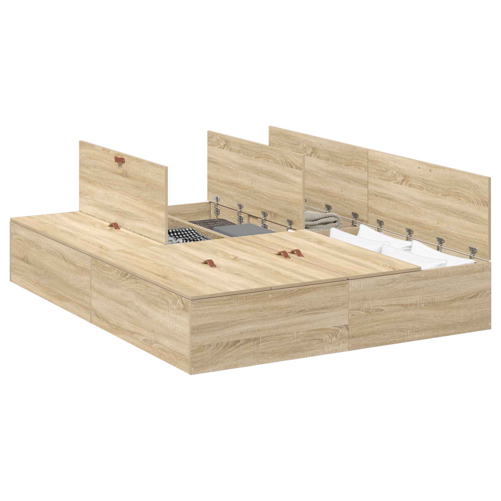 Krevet s ladicama Sonoma hrast 150 x 200 cm Konstruirano drvo
