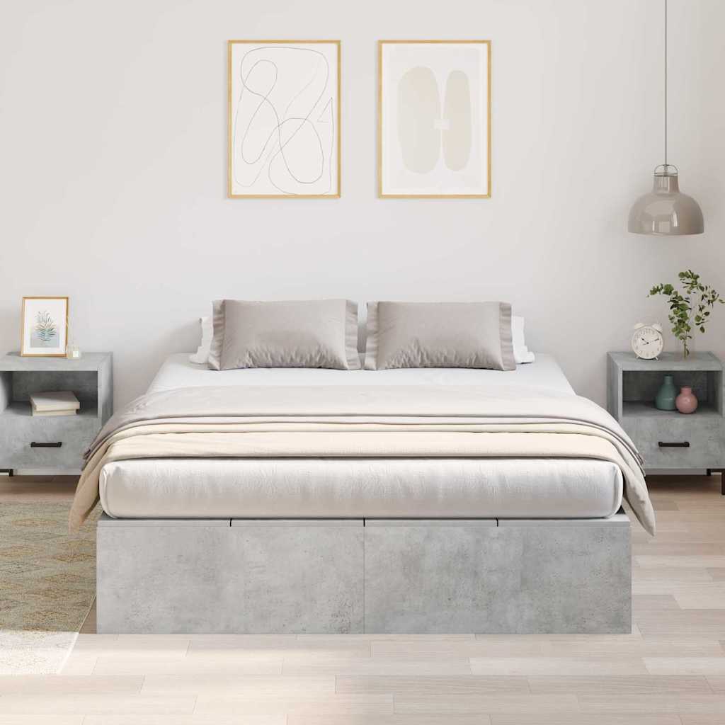 Krevet s ladicama Betonski sivi 150 x 200 cm Konstruirano drvo