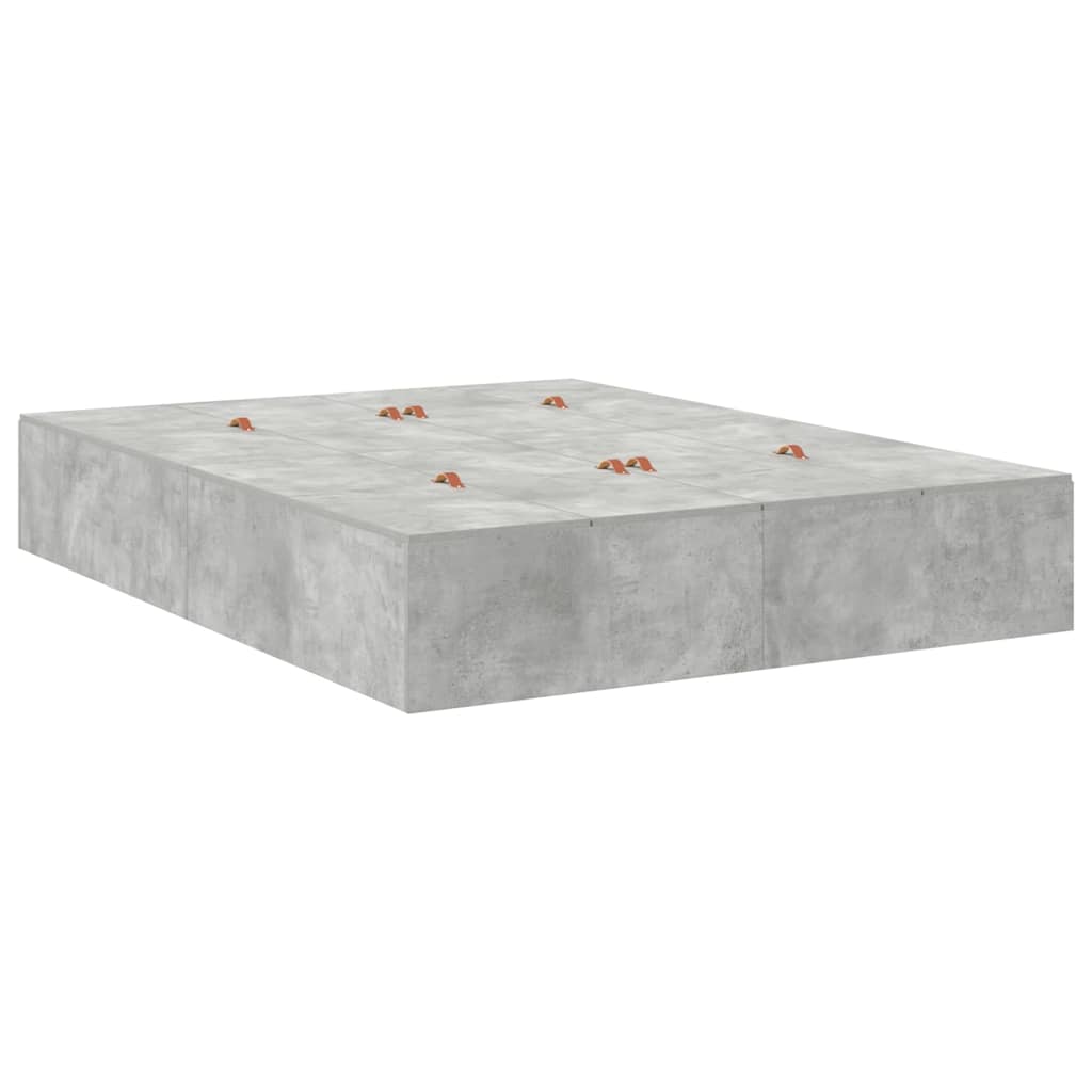 Krevet s ladicama Betonski sivi 150 x 200 cm Konstruirano drvo