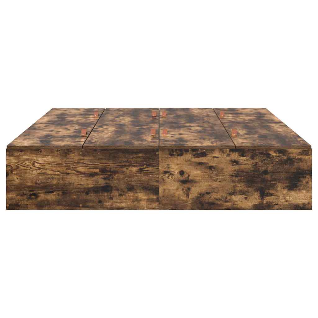 Krevet s ladicama Dimljeni hrast 150 x 200 cm Konstruirano drvo