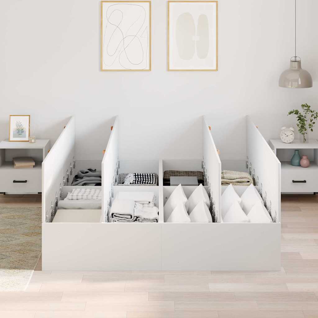 Krevet s ladicama Bijelo 160 x 200 cm Konstruirano drvo