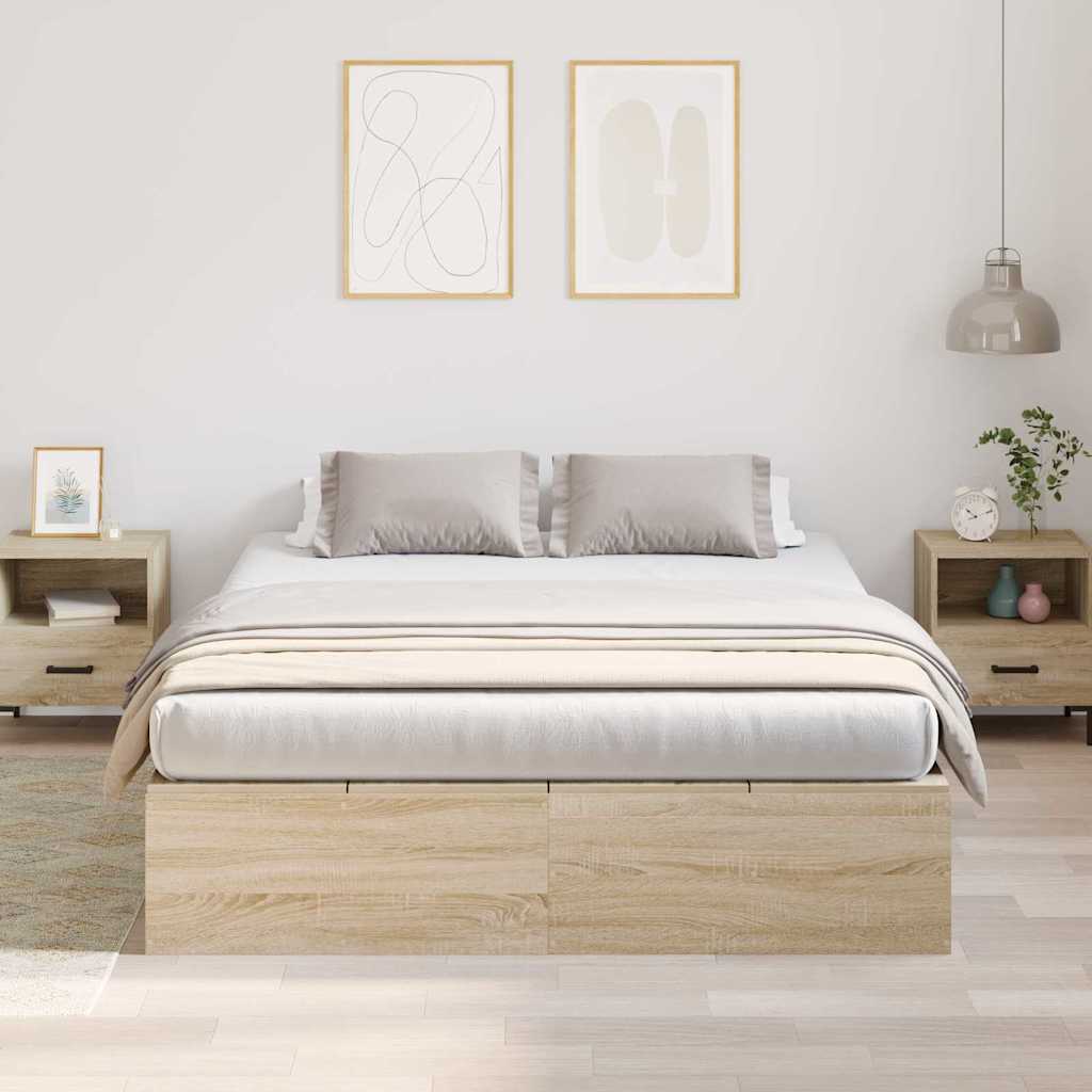Krevet s ladicama Sonoma hrast 160 x 200 cm Konstruirano drvo