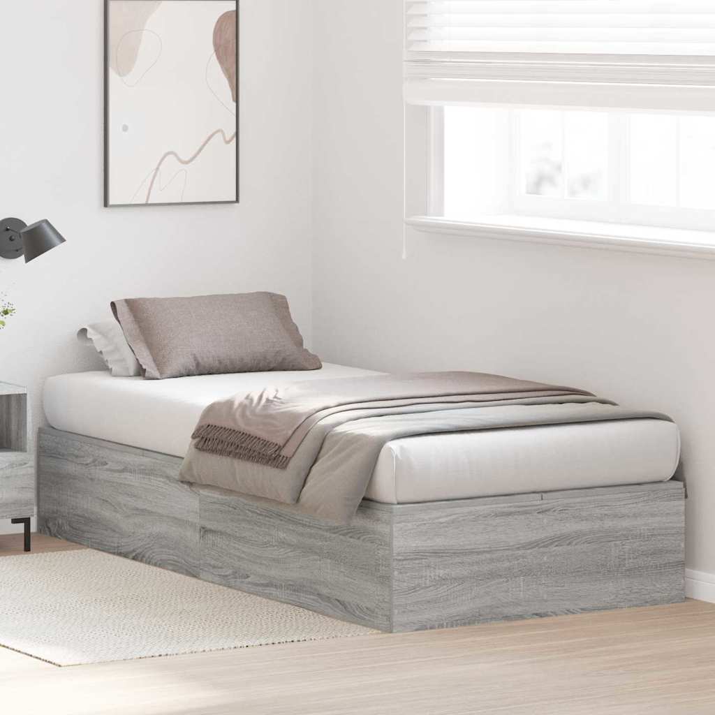 Krevet s ladicama Siva Sonoma 90 x 190 cm Konstruirano drvo