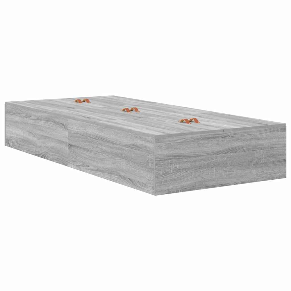 Krevet s ladicama Siva Sonoma 90 x 190 cm Konstruirano drvo