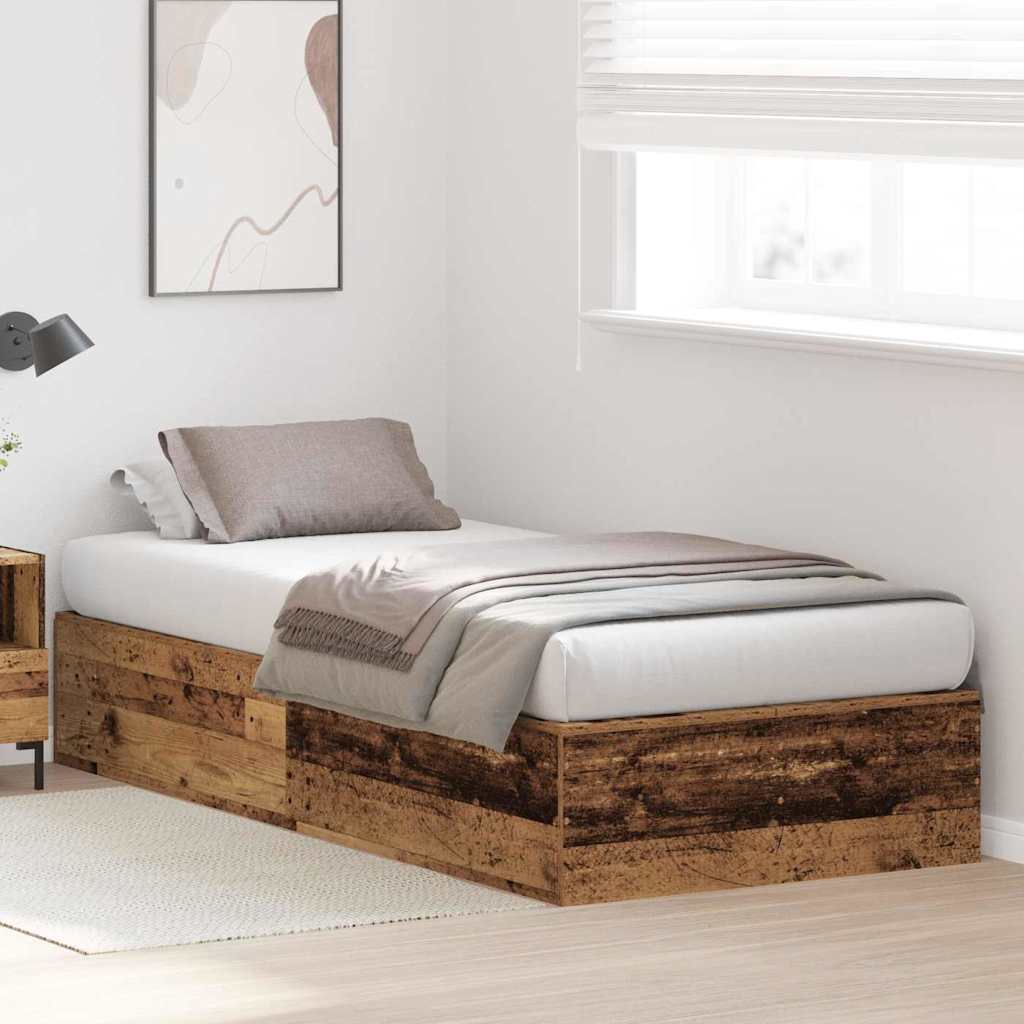 Krevet s ladicama Staro drvo 90 x 190 cm Konstruirano drvo