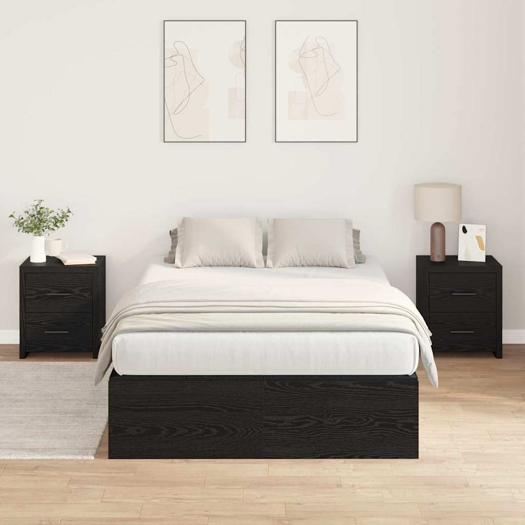 Krevet s ladicama Crni hrast 120 x 190 cm Konstruirano drvo
