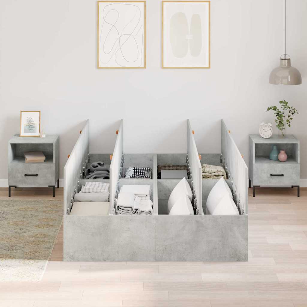 Krevet s ladicama Betonski sivi 120 x 190 cm Konstruirano drvo