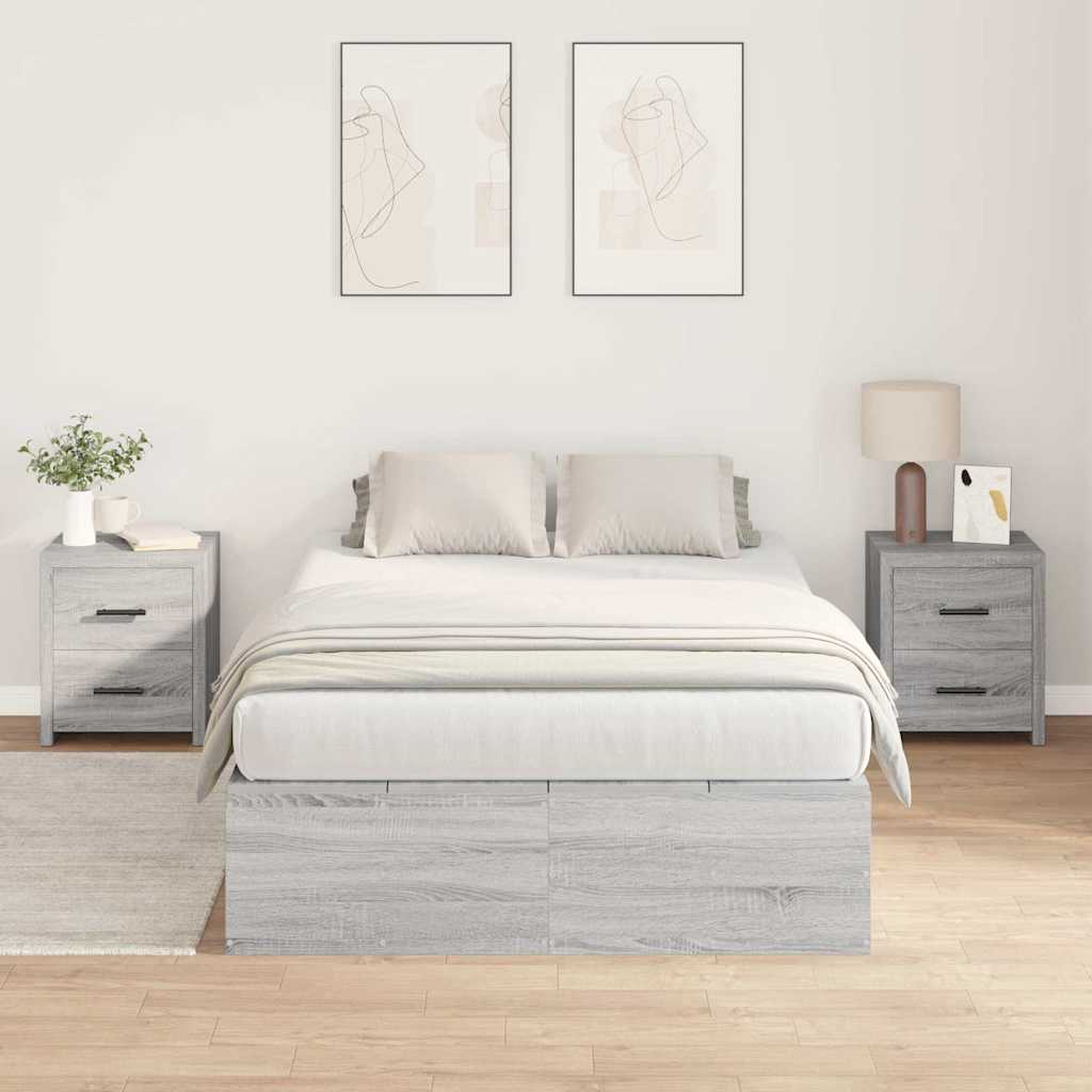 Krevet s ladicama Siva Sonoma 120 x 190 cm Konstruirano drvo