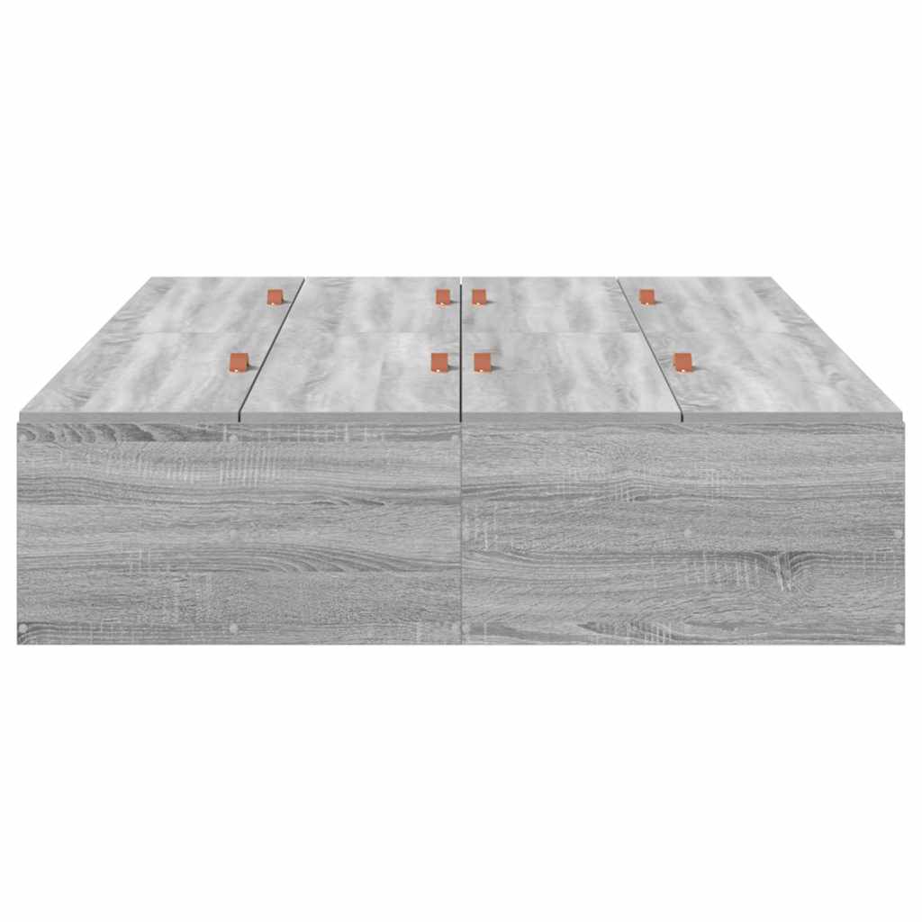Krevet s ladicama Siva Sonoma 120 x 190 cm Konstruirano drvo