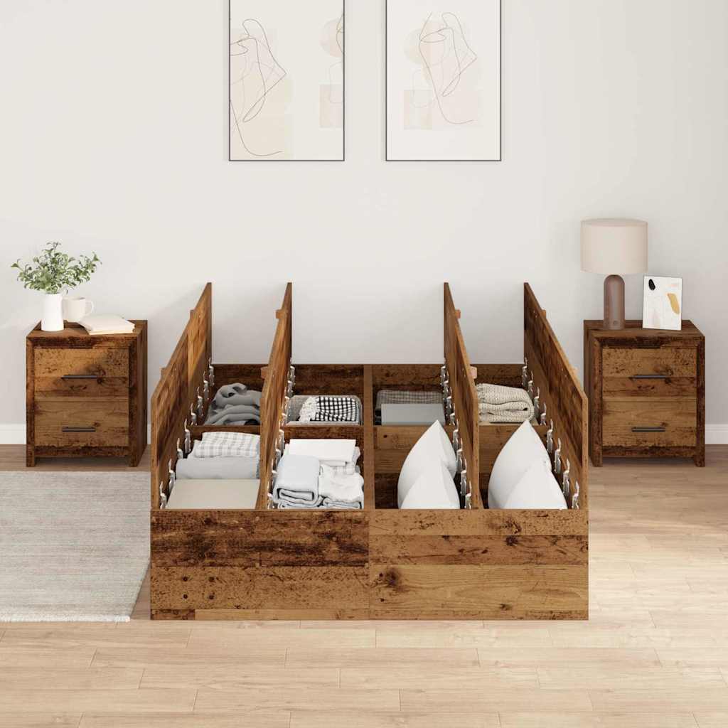 Krevet s ladicama Staro drvo 120 x 190 cm Konstruirano drvo
