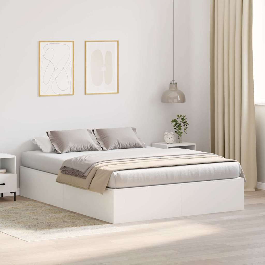 Krevet s ladicama Bijelo 140 x 190 cm Konstruirano drvo