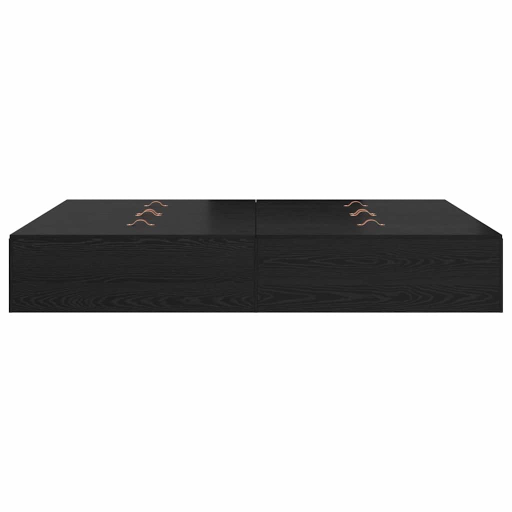 Krevet s ladicama Crni hrast 135 x 190 cm Konstruirano drvo
