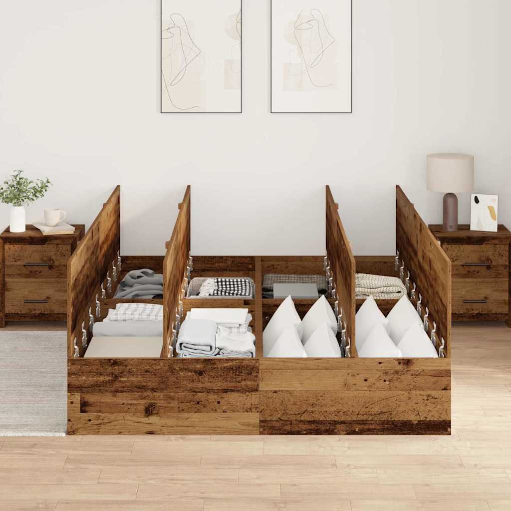 Krevet s ladicama Staro drvo 135 x 190 cm Konstruirano drvo