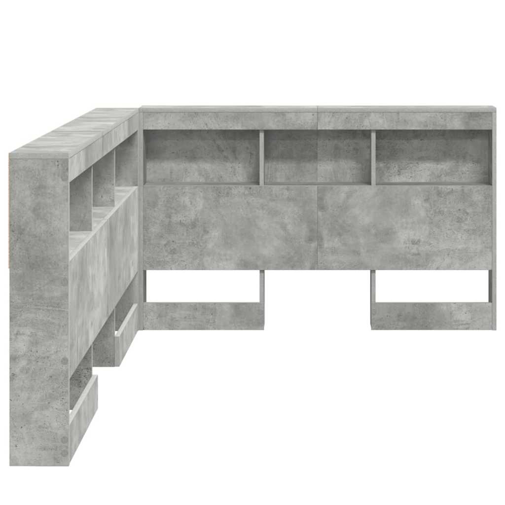 Skladišno uzglavlje Betonski sivi 120 cm Konstruirano drvo