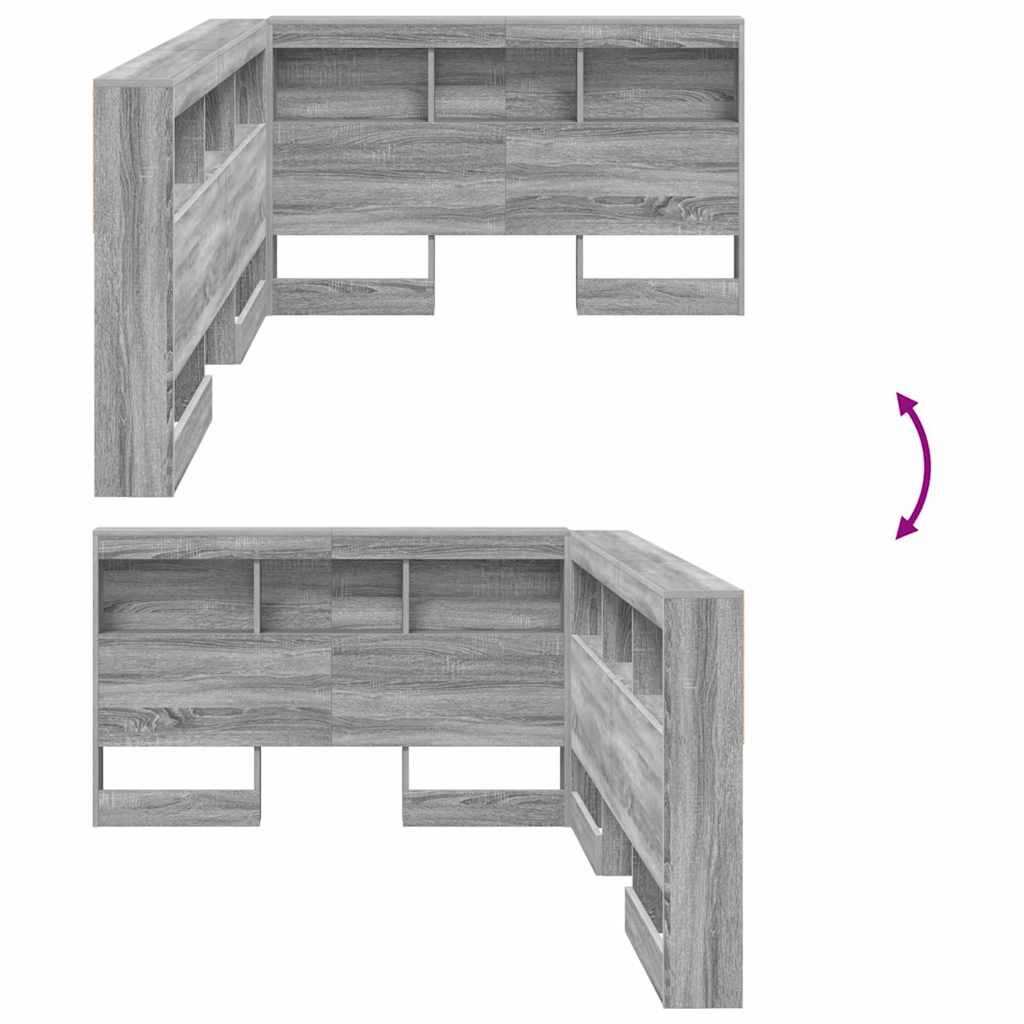 Skladišno uzglavlje Siva Sonoma 120 cm Konstruirano drvo