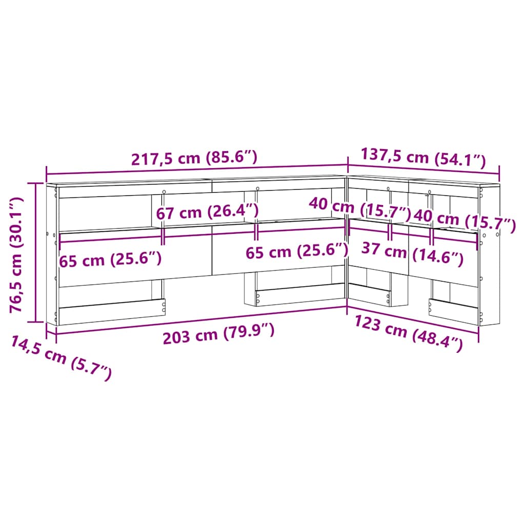 Skladišno uzglavlje Siva Sonoma 120 cm Konstruirano drvo