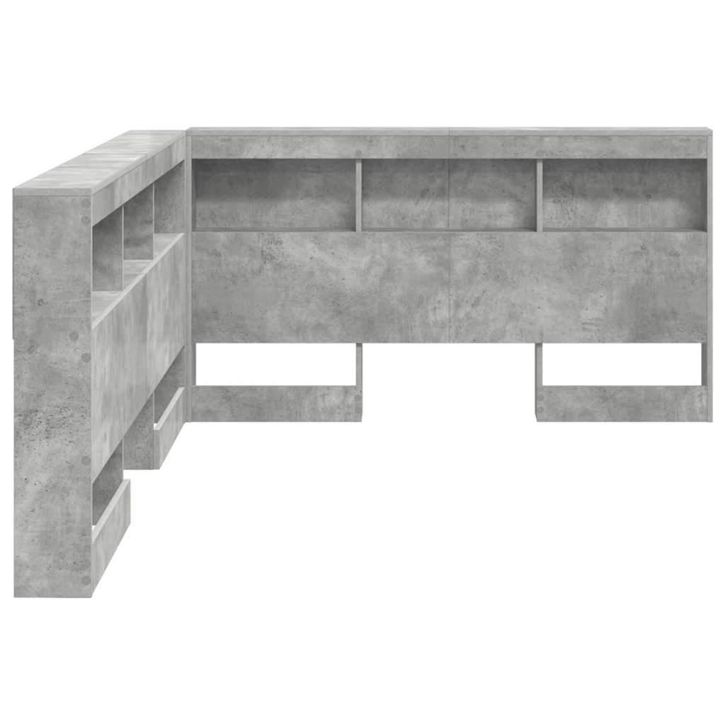 Skladišno uzglavlje Betonski sivi 150 cm Konstruirano drvo
