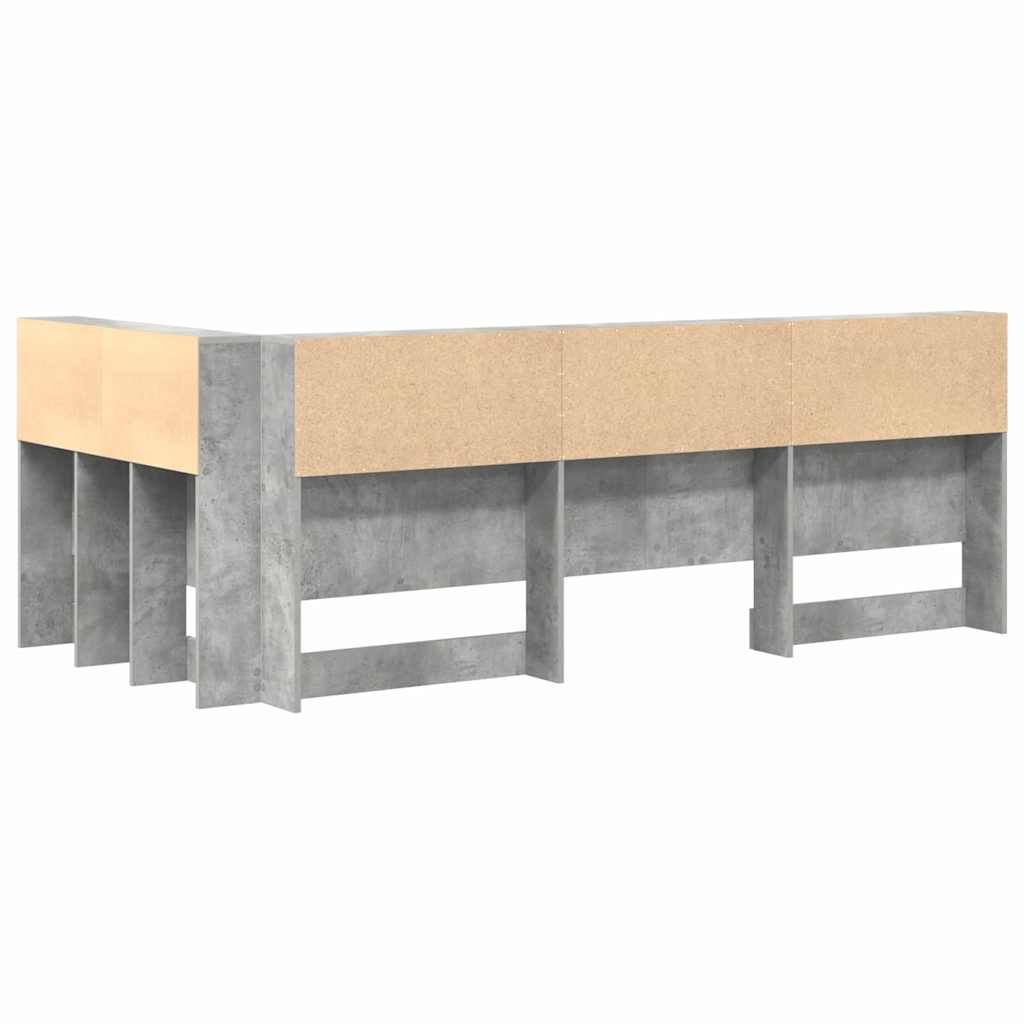 Skladišno uzglavlje Betonski sivi 90 cm Konstruirano drvo