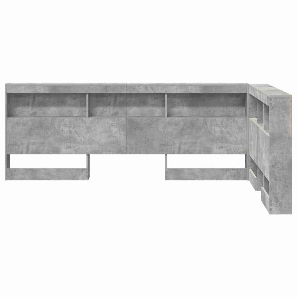 Skladišno uzglavlje Betonski sivi 207,5 x 137,5 x 76,5 cm