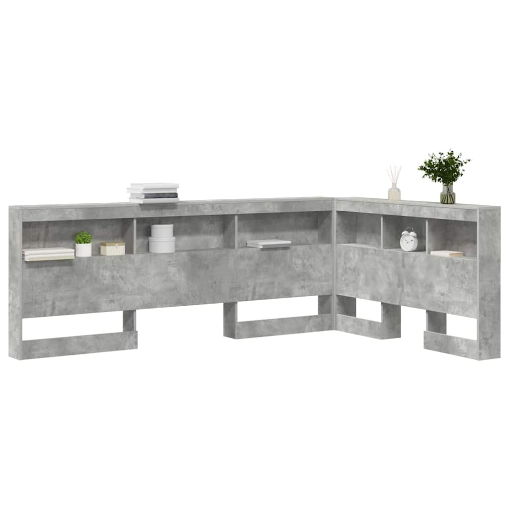 Skladišno uzglavlje Betonski sivi 207,5 x 137,5 x 76,5 cm