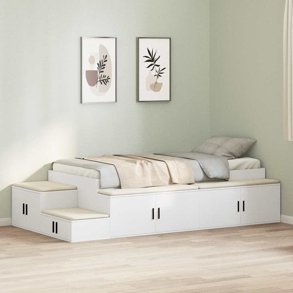 Krevet s ladicama Bijela 80 cm Konstruirano drvo