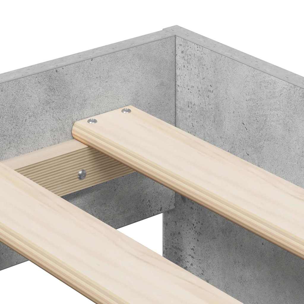 Krevet s ladicama Betonski sivi 80 cm Konstruirano drvo