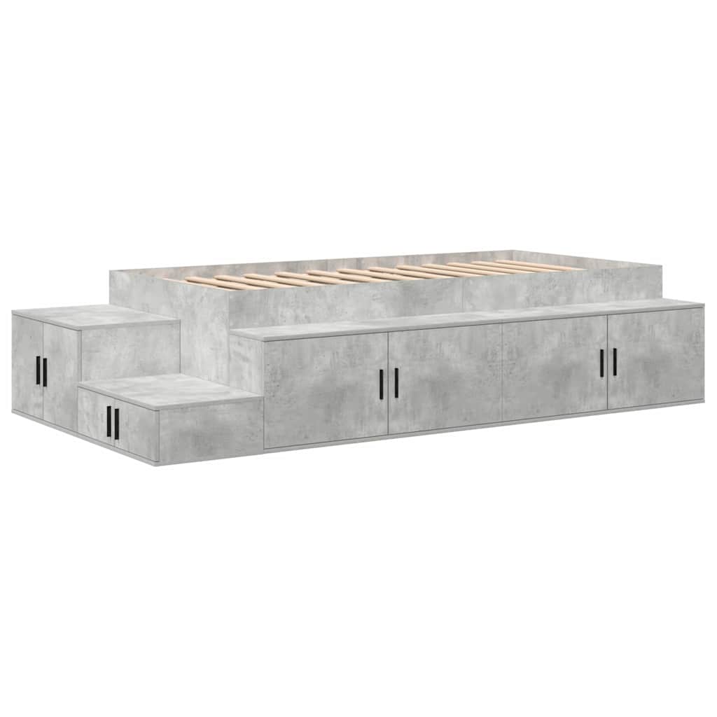 Krevet s ladicama Betonski sivi 80 cm Konstruirano drvo