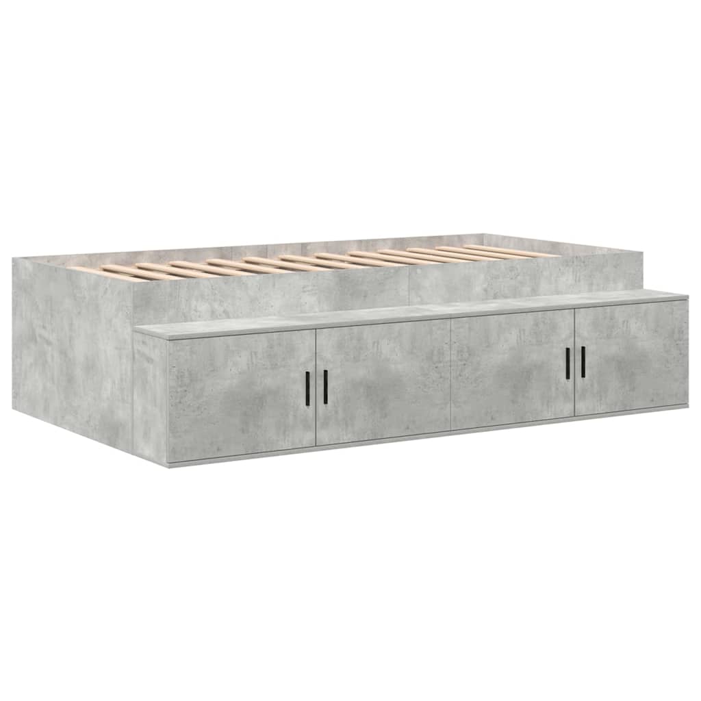 Krevet s ladicama Betonski sivi 80 cm Konstruirano drvo