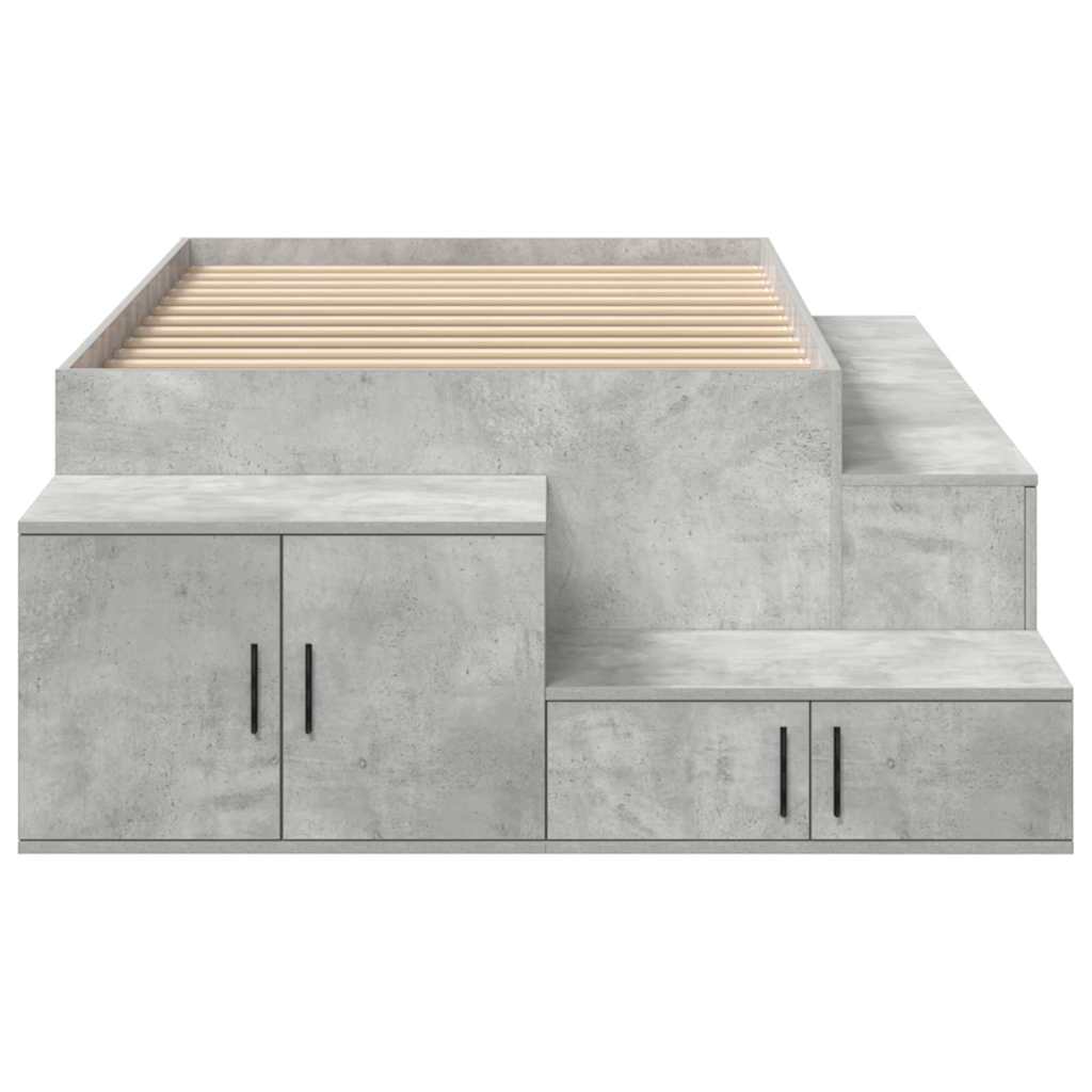 Krevet s ladicama Betonski sivi 80 cm Konstruirano drvo