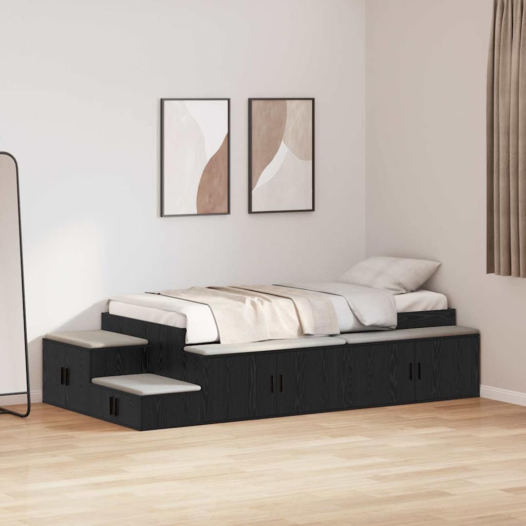 Krevet s ladicama s pohranom Crni hrast 234 x 103 x 53.5 cm