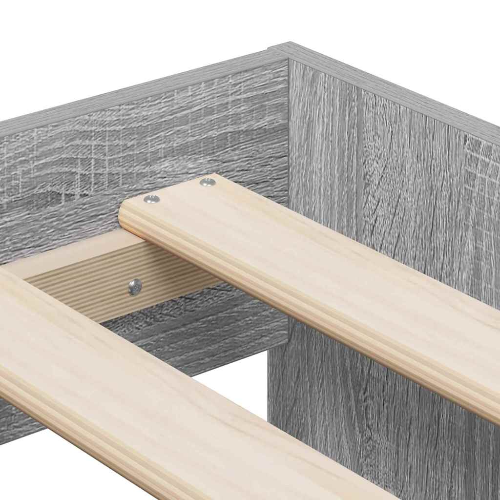 Krevet s ladicama Siva Sonoma 75 cm Konstruirano drvo