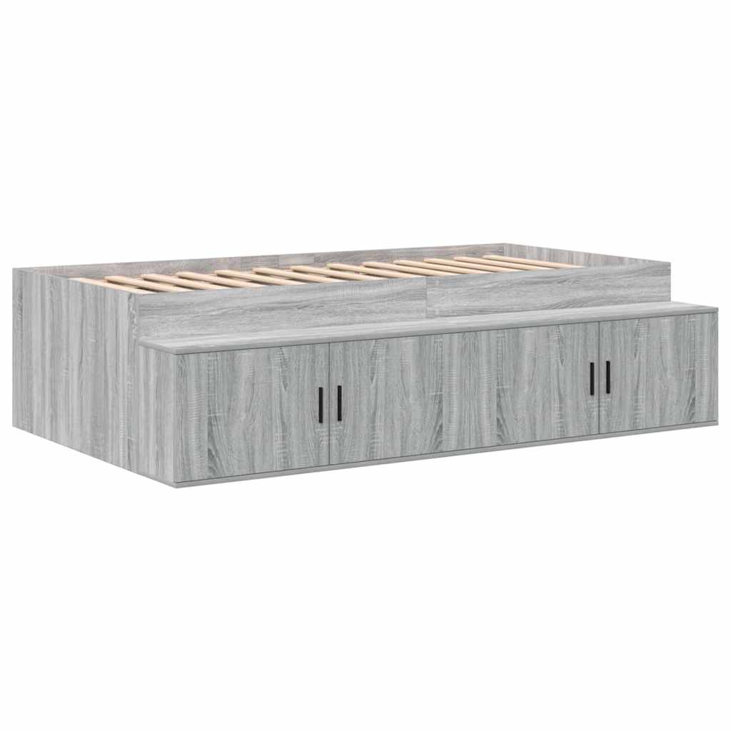 Krevet s ladicama Siva Sonoma 75 cm Konstruirano drvo