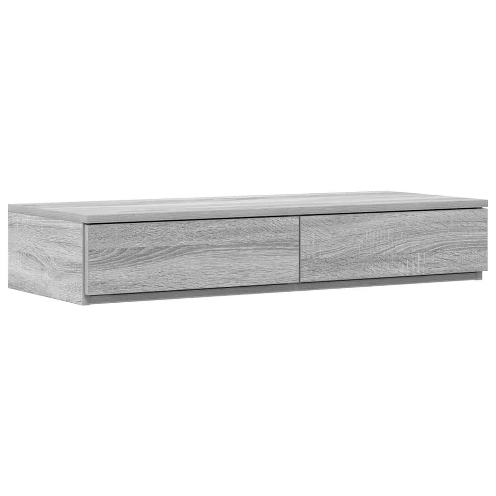 Krevet s ladicama Siva Sonoma 80 cm Konstruirano drvo