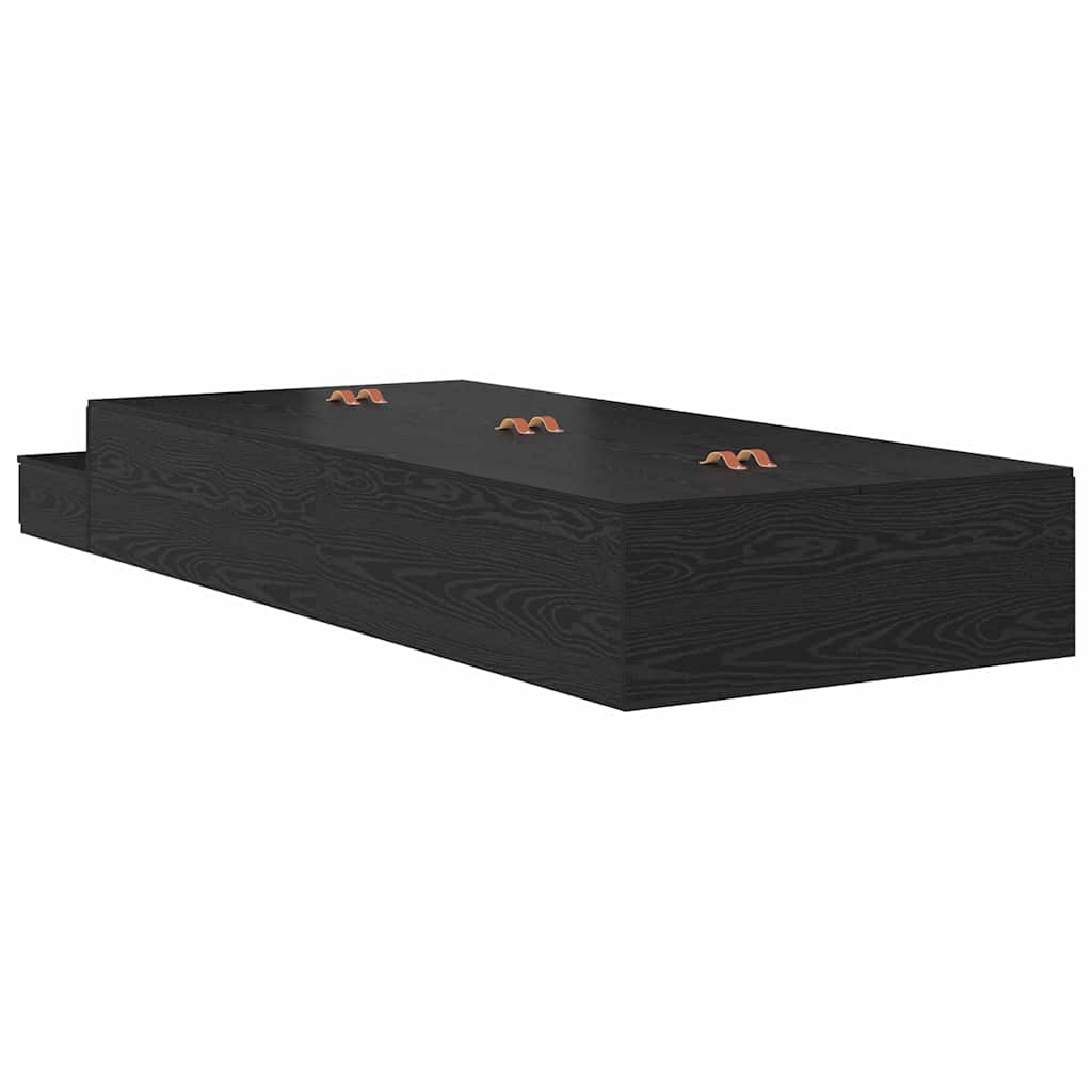 Krevet s ladicama s ladicama Crni hrast 90 cm Konstruirano drvo