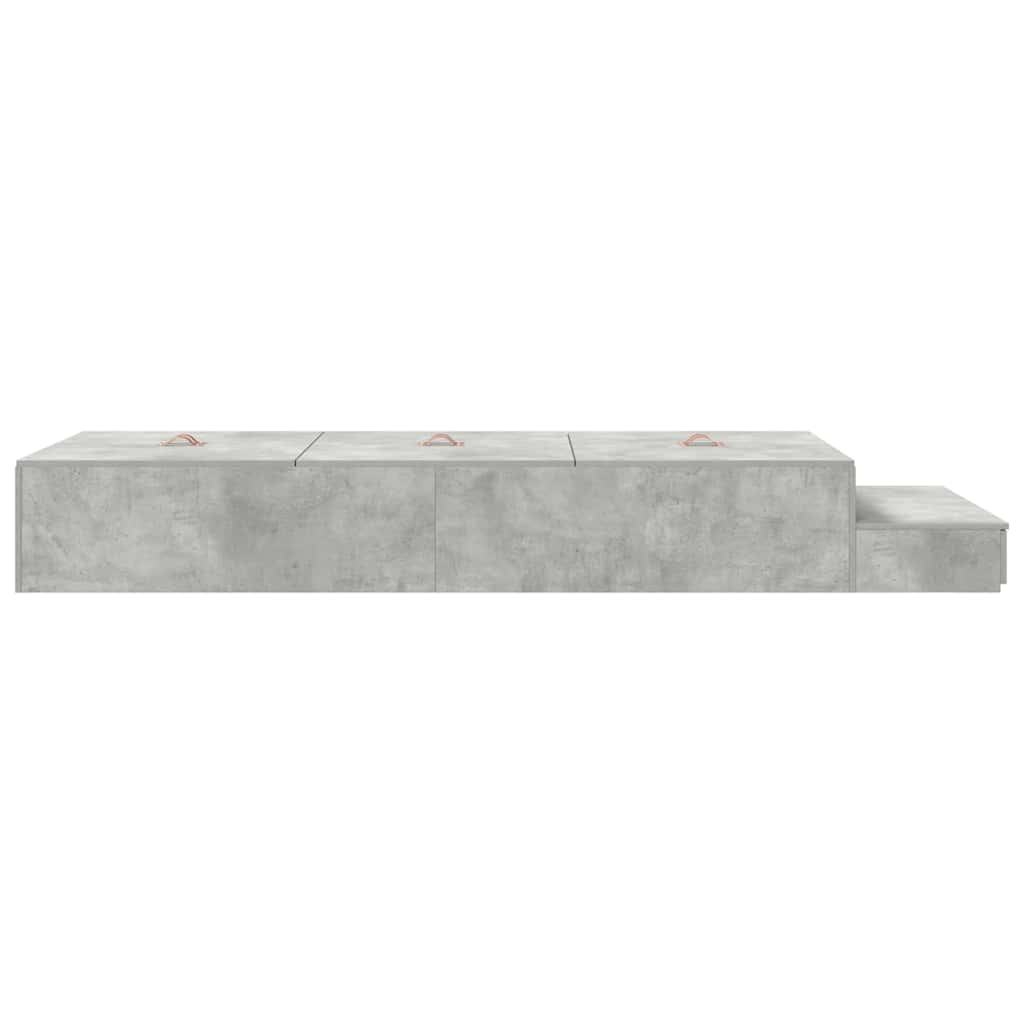 Krevet s ladicama Betonski sivi 100 cm Konstruirano drvo