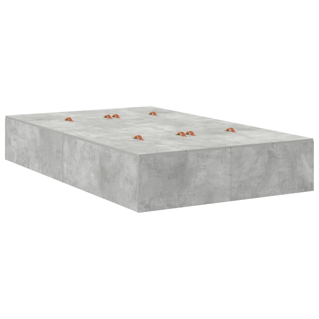 Krevet s ladicama Betonski sivi 120 cm Konstruirano drvo
