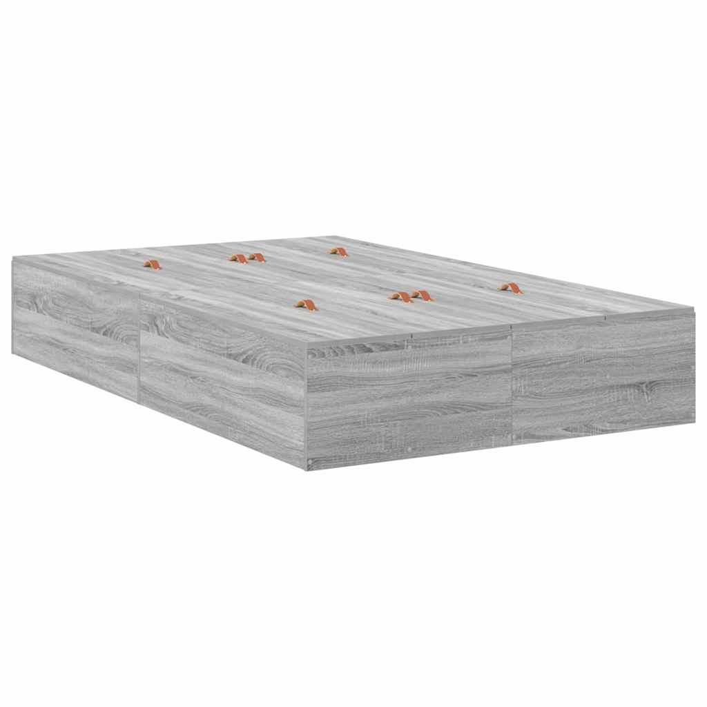 Krevet s ladicama Siva Sonoma 120 cm Konstruirano drvo