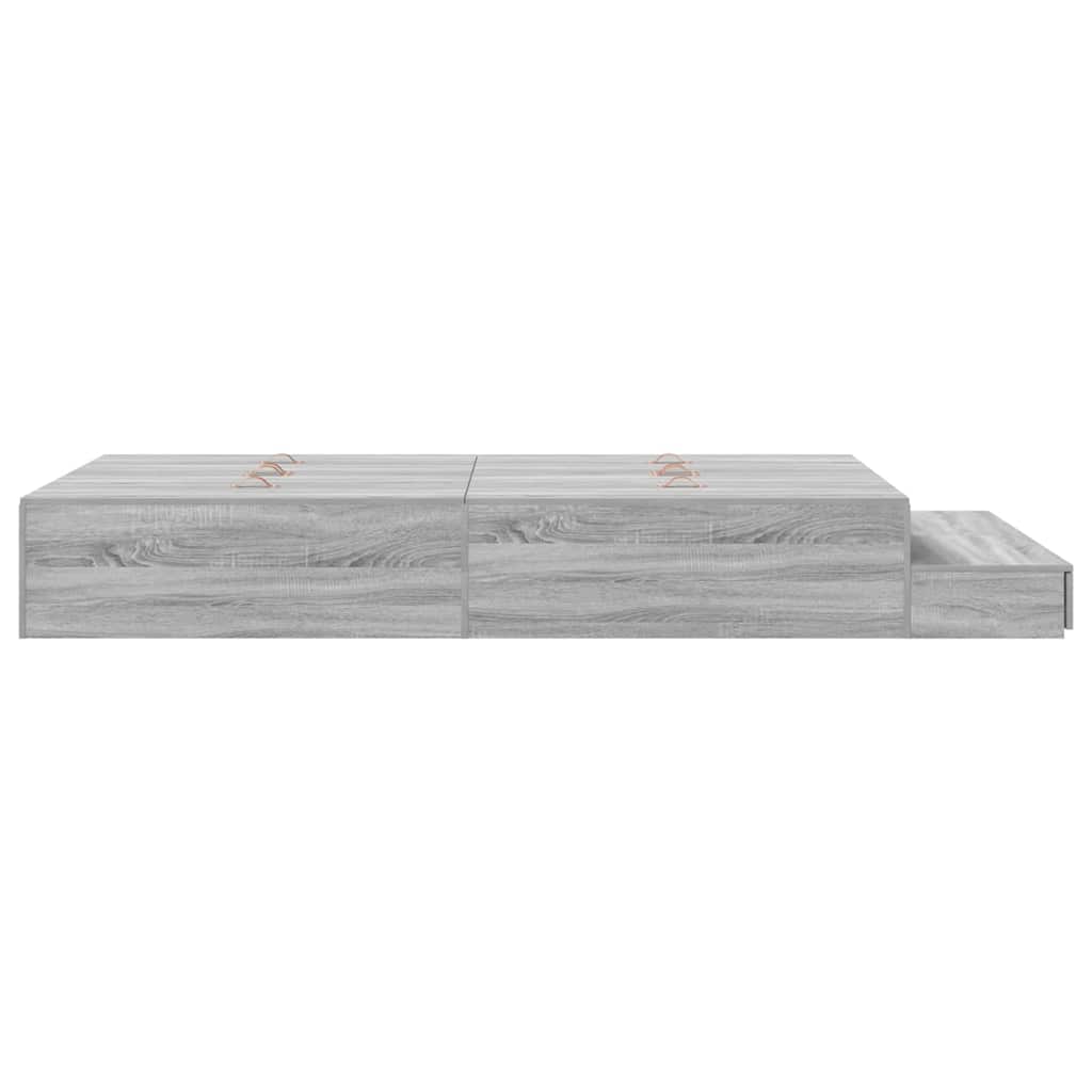 Krevet s ladicama Siva Sonoma 120 cm Konstruirano drvo